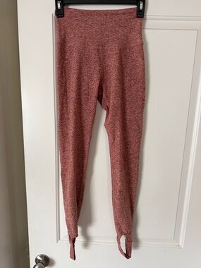 Beyond Yoga Heathered Rust Stirrup Leggings